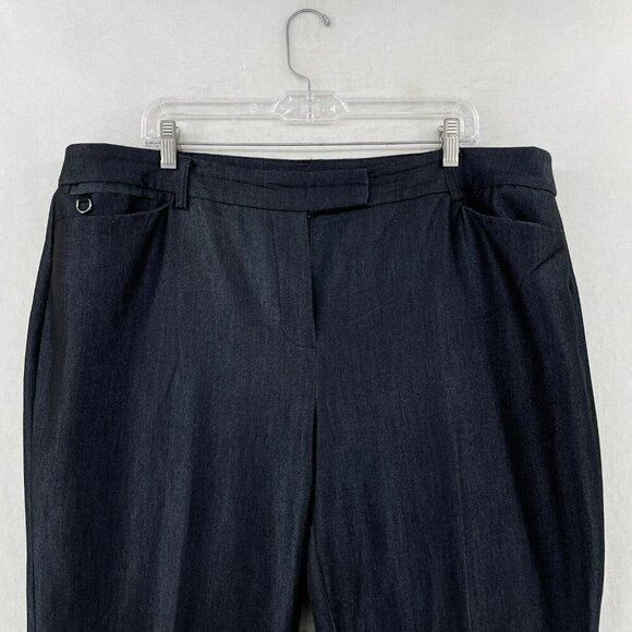 Roz & Ali Pants Women's Sz 18 Black Straight Leg High-Rise Pockets Stretch - Picture 6 of 12